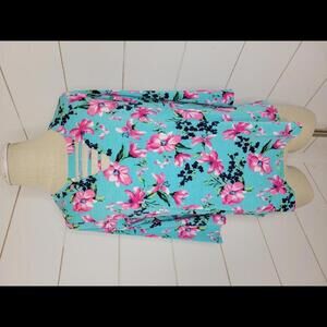 NWOT Boutique Sew in Love Blue with pink floral shirt